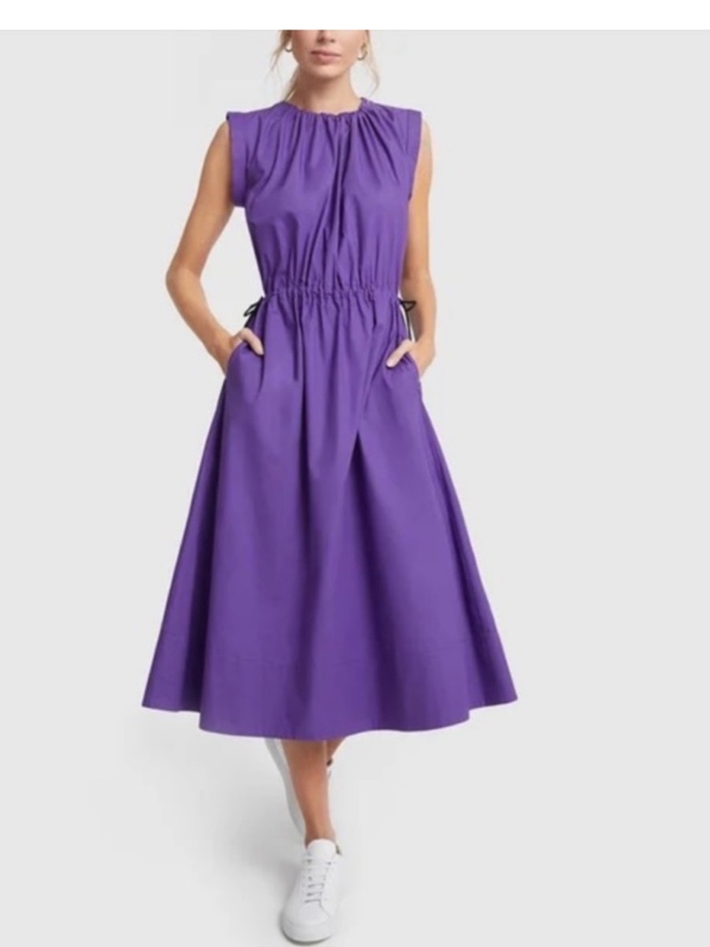 Goop G. label Kelci Purple Drawstring Dress